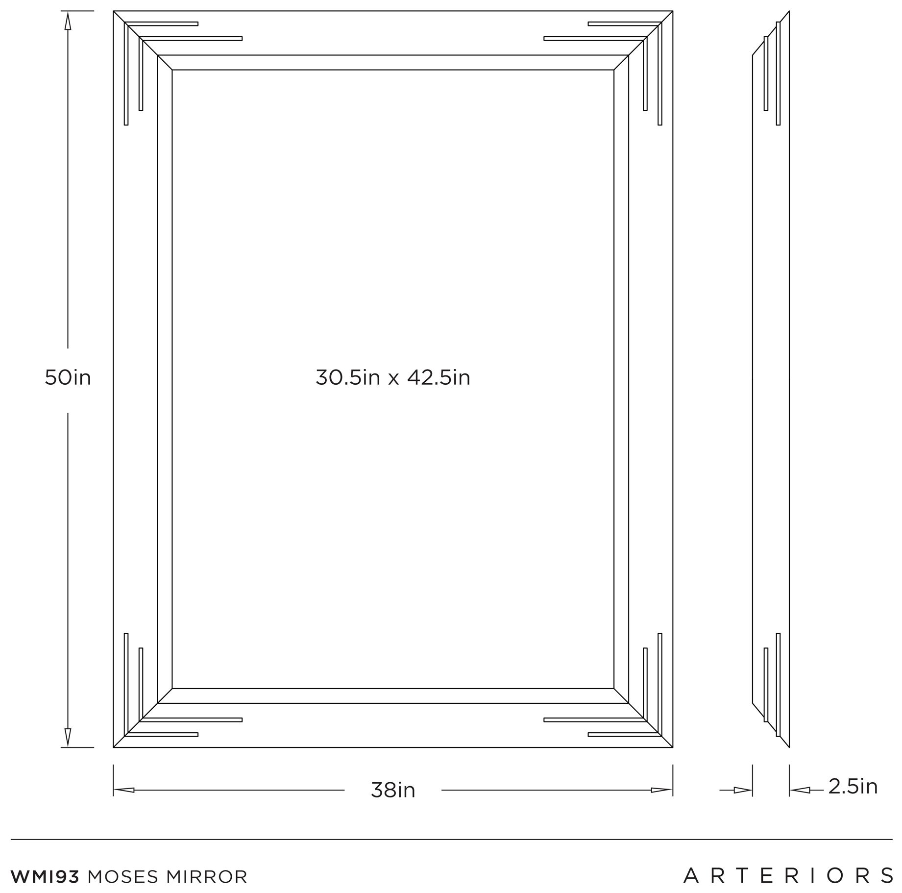 Image 7 Arteriors Moses Wood Mirror Chiseled Sable more views