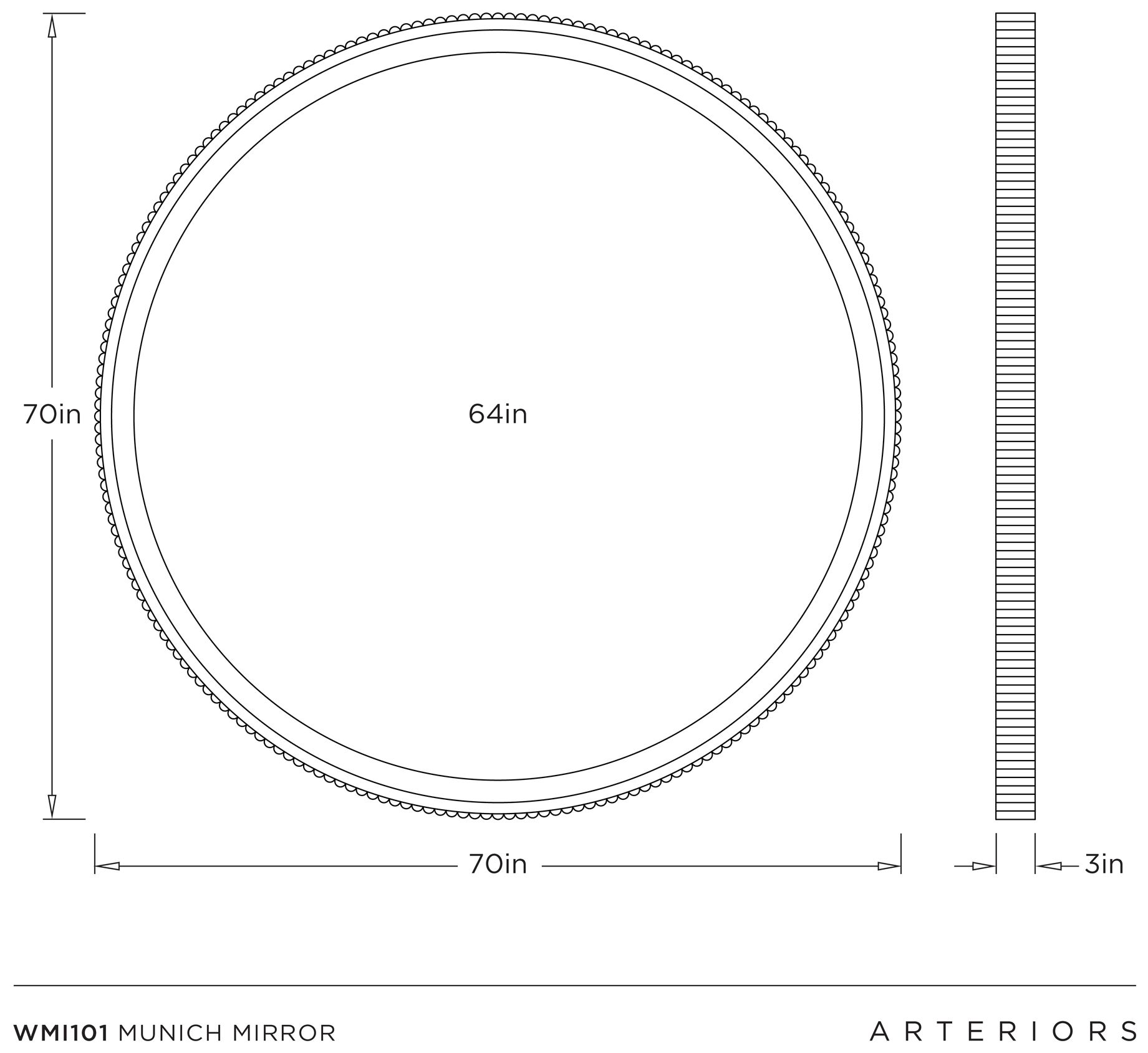 Image 6 Arteriors Munich Wood Mirror Ebony more views