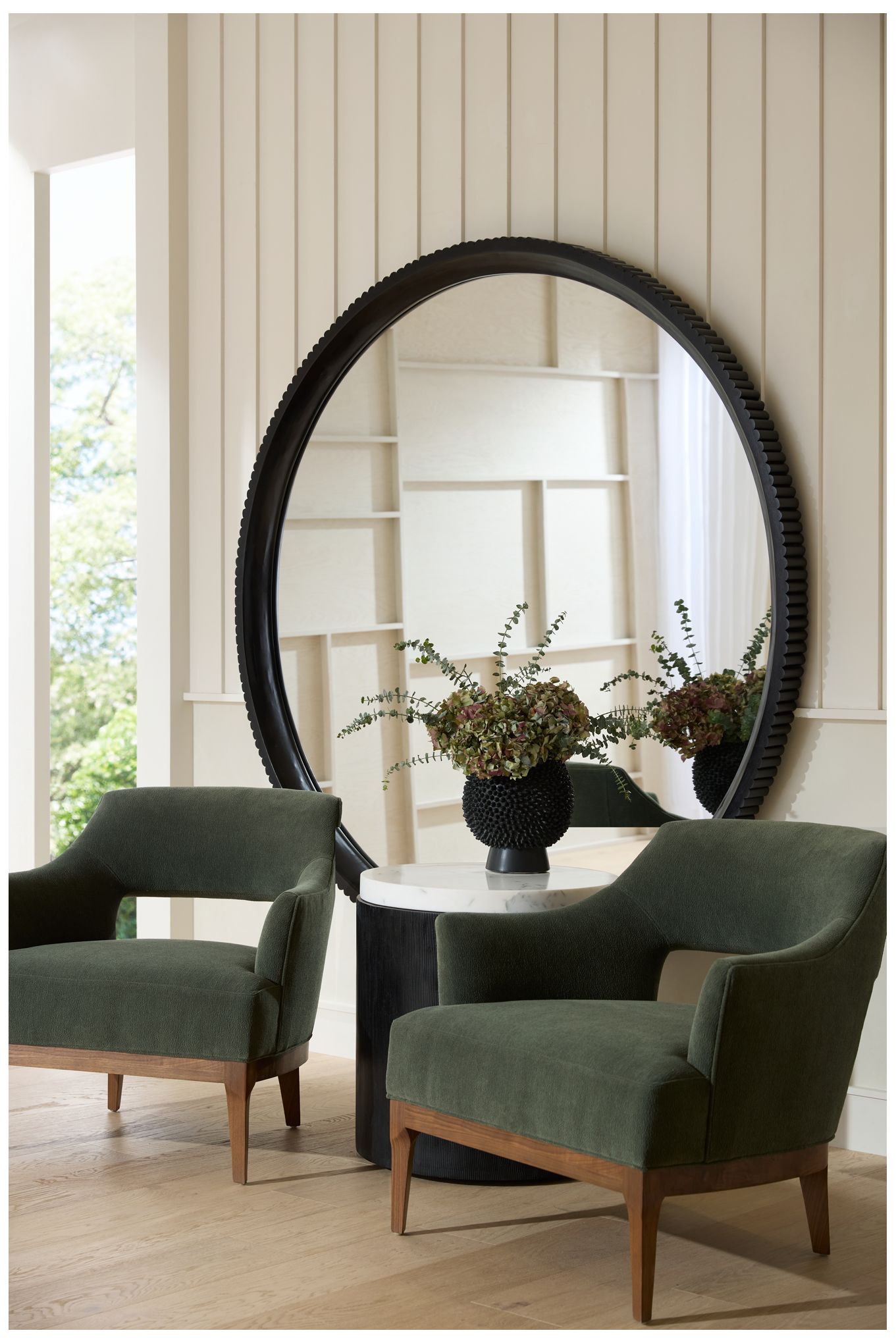 Arteriors Munich Wood Mirror Ebony