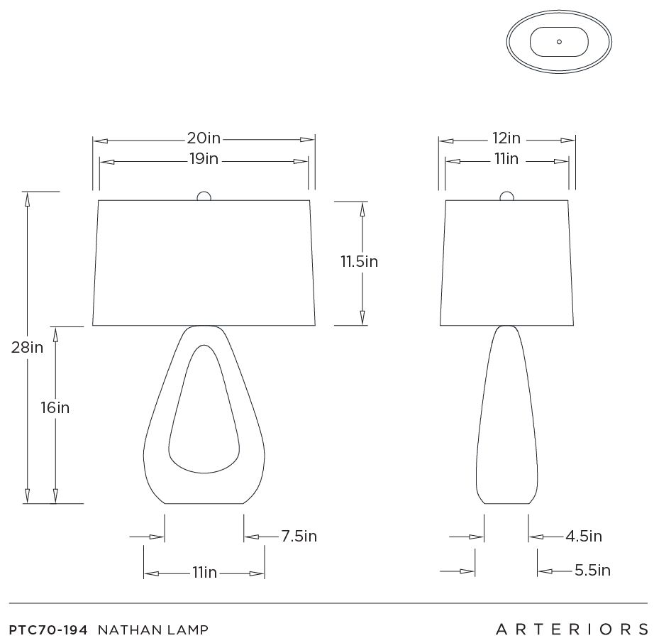 Arteriors Nathan Resin Lamp Glacier Swirl