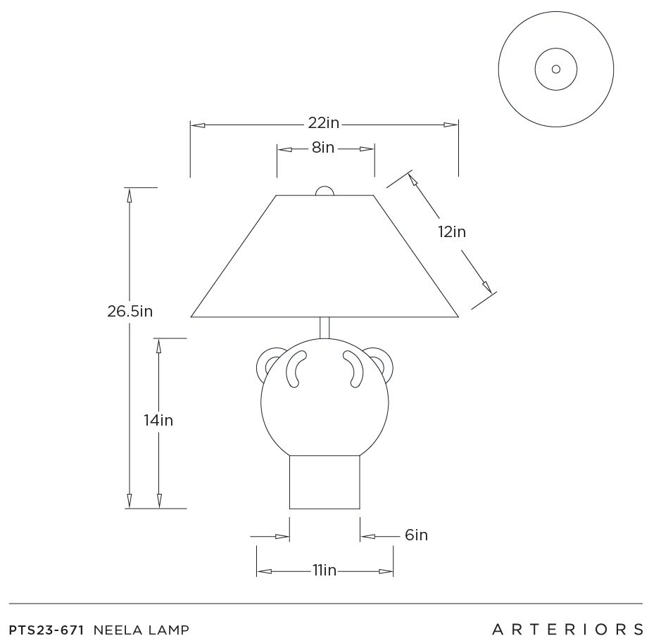 Arteriors Neela Terracotta Lamp Tuscan Wash