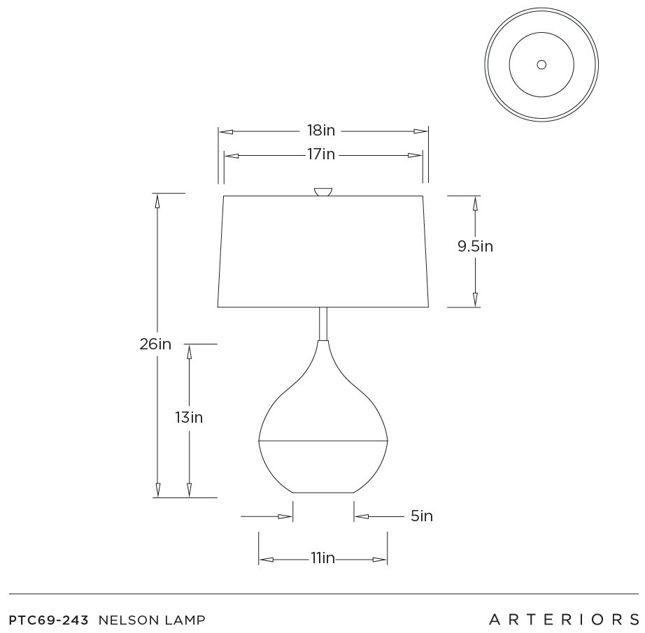 Arteriors Nelson Aluminum Lamp Bronze