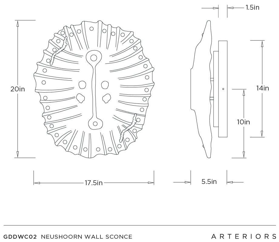 Image 7 Arteriors Neushoorn Wall Sconce 20" Ebony more views