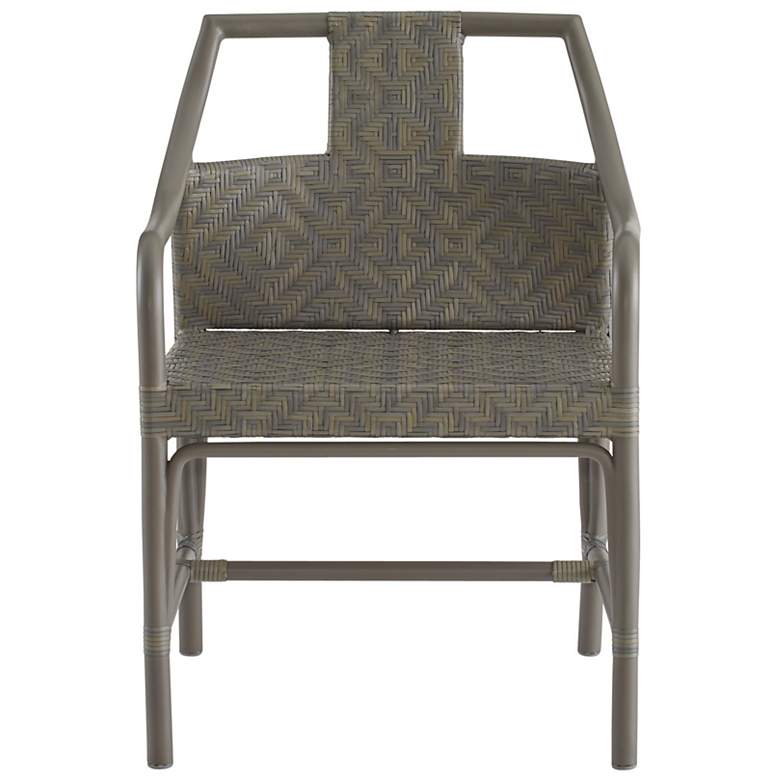 Image 3 Arteriors Newton Synthetic Rattan Outdoor Dining Chair Chartreaux Gray more views