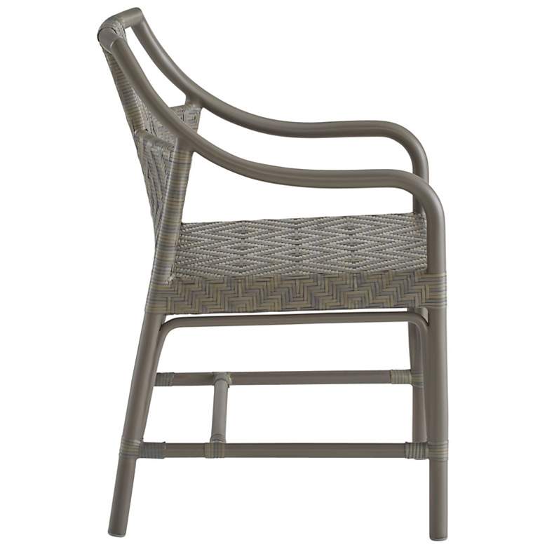 Image 4 Arteriors Newton Synthetic Rattan Outdoor Dining Chair Chartreaux Gray more views