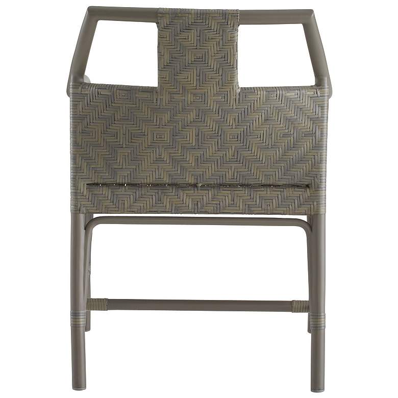 Image 5 Arteriors Newton Synthetic Rattan Outdoor Dining Chair Chartreaux Gray more views