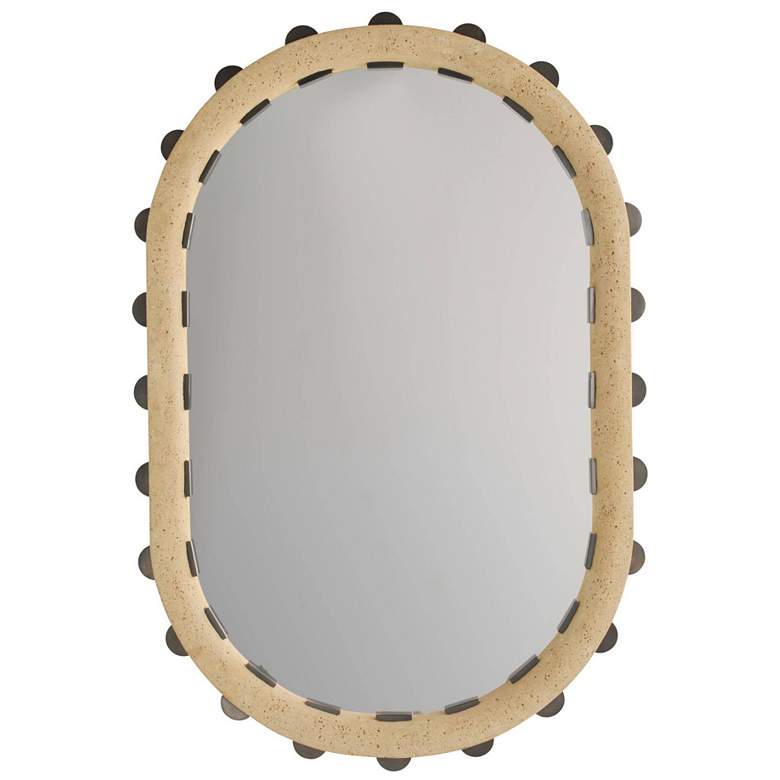 Image 1 Arteriors Nicolai Resin Mirror Faux Travertine