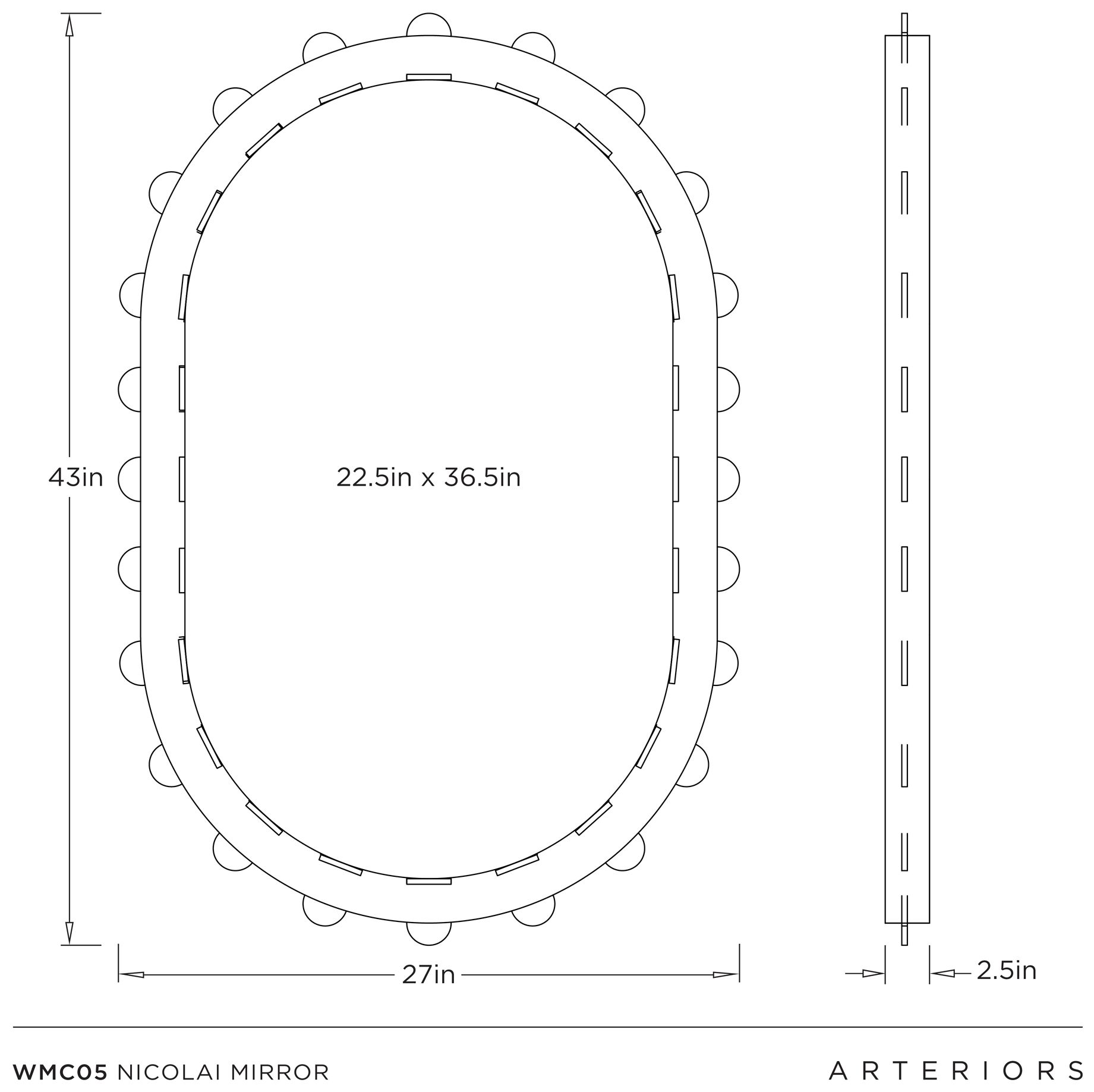 Image 7 Arteriors Nicolai Resin Mirror Faux Travertine more views