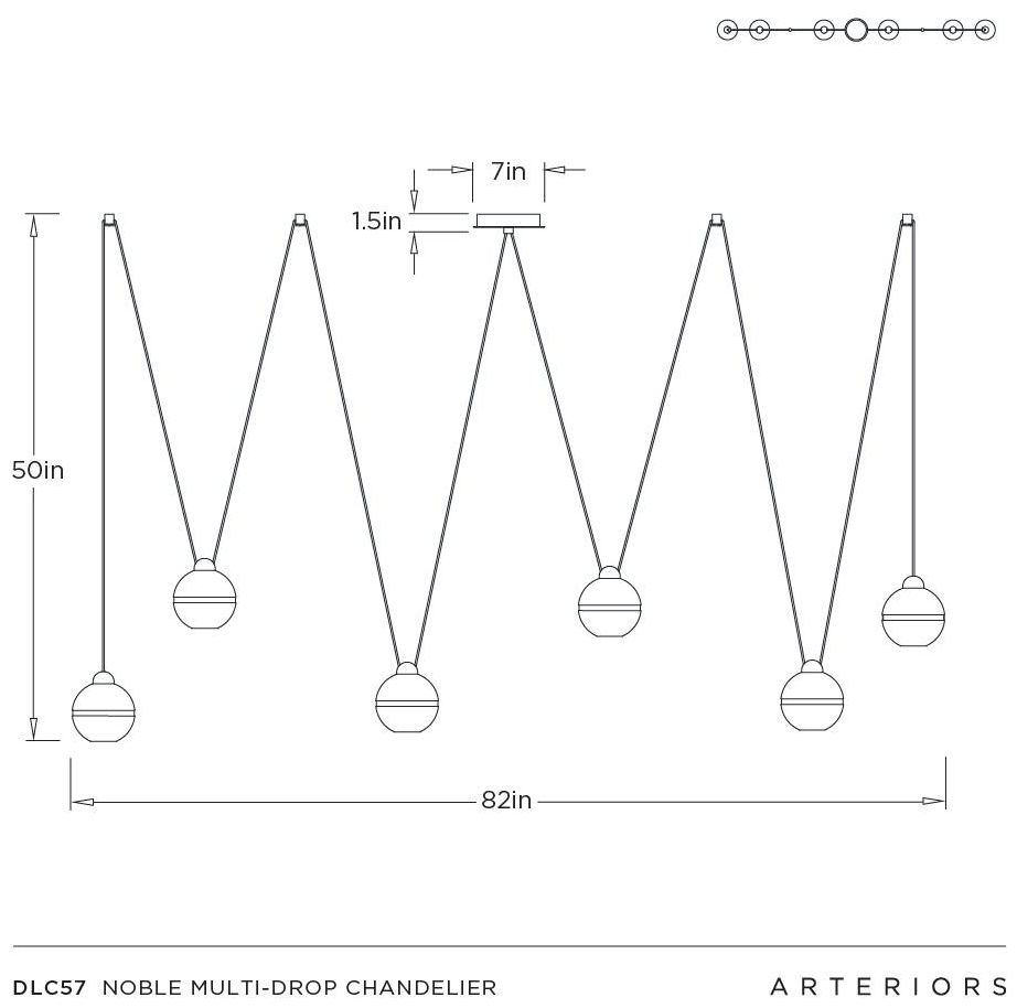 Image 7 Arteriors Noble Multi Drop Chandelier 82" Clear more views