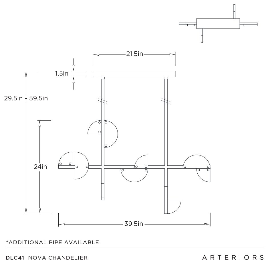Arteriors Nova Iron Chandelier 39.5" English Bronze