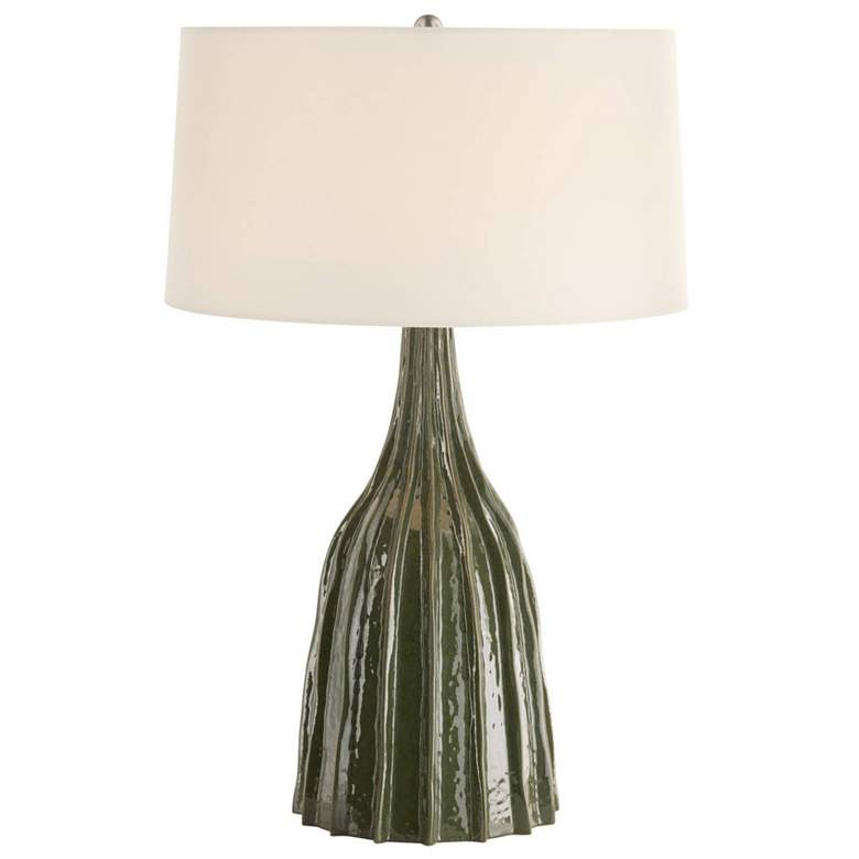 Image 1 Arteriors Nyla Ceramic Lamp Dark Green Reactive