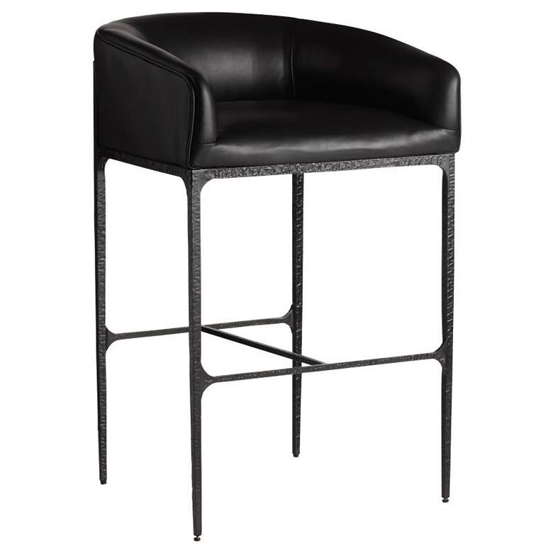 Image 1 Arteriors Osbourne Bar Stool Black Leather