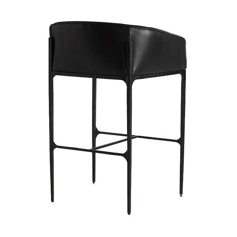Image 2 Arteriors Osbourne Bar Stool Black Leather more views