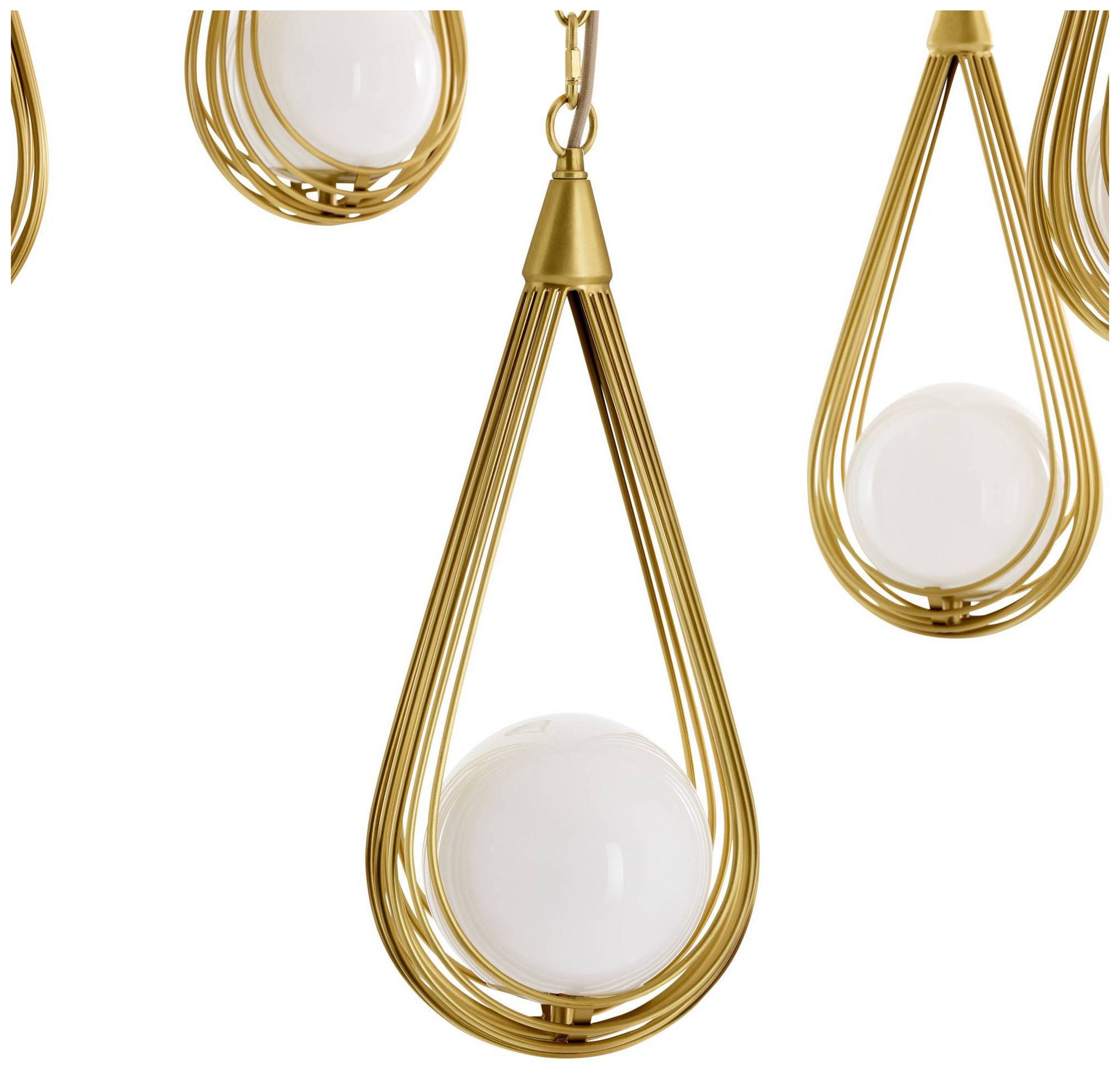 Image 5 Arteriors Ova Multi Drop Chandelier 38.5" Antique Brass more views