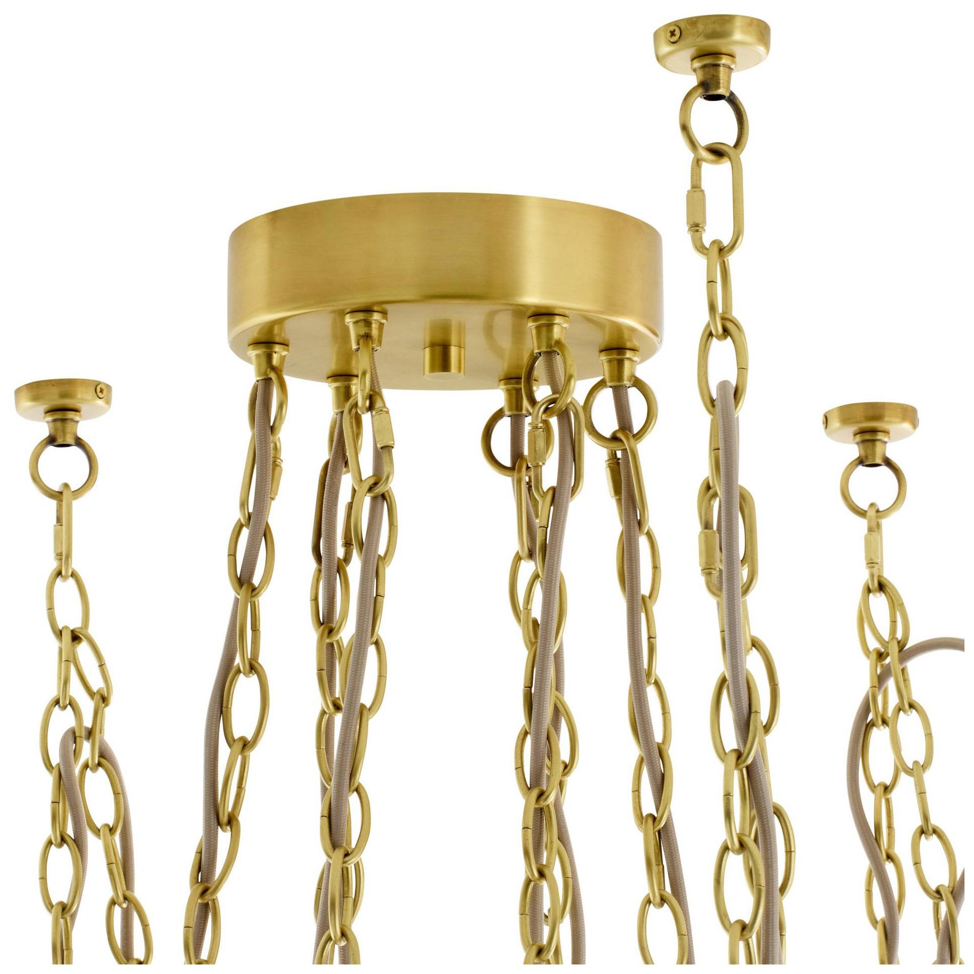 Image 6 Arteriors Ova Multi Drop Chandelier 38.5" Antique Brass more views
