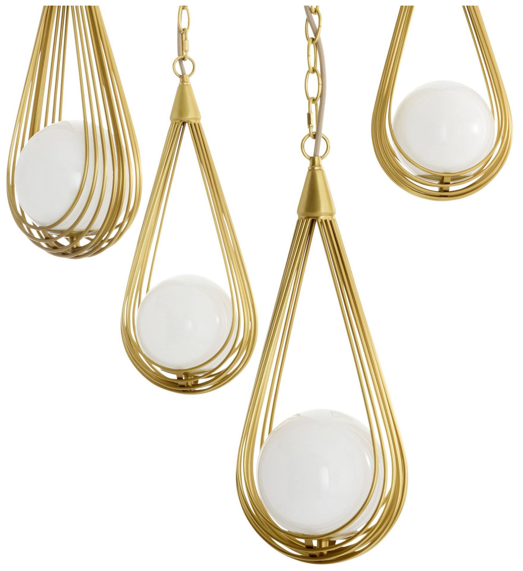 Image 7 Arteriors Ova Multi Drop Chandelier 38.5" Antique Brass more views