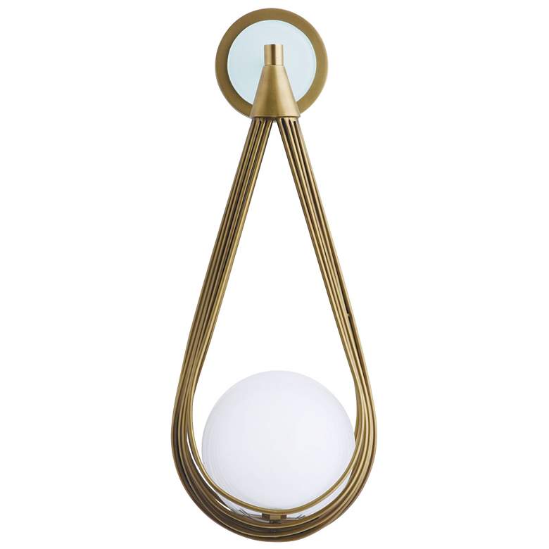Image 1 Arteriors- Ova Sconce- 8.5" Antique Brass, Opal Glass