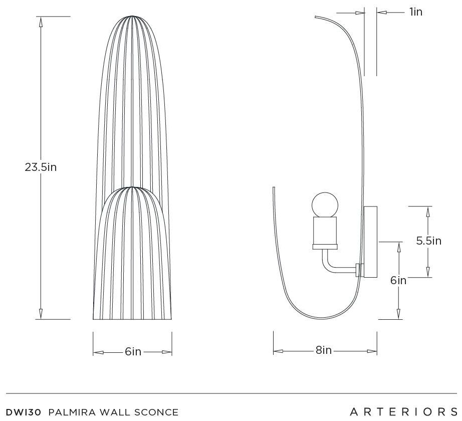 Arteriors Palmira Wall Sconce Vintage Brass
