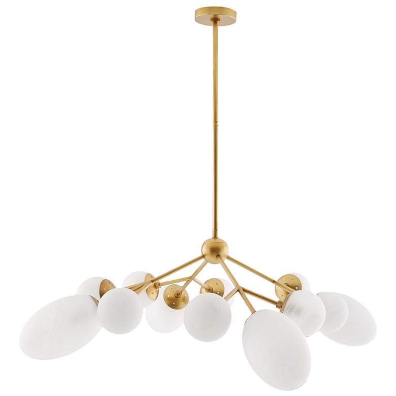 Image 1 ARTERIORS Panella Chandelier Brushed Brass, Mattle Swirl Glass