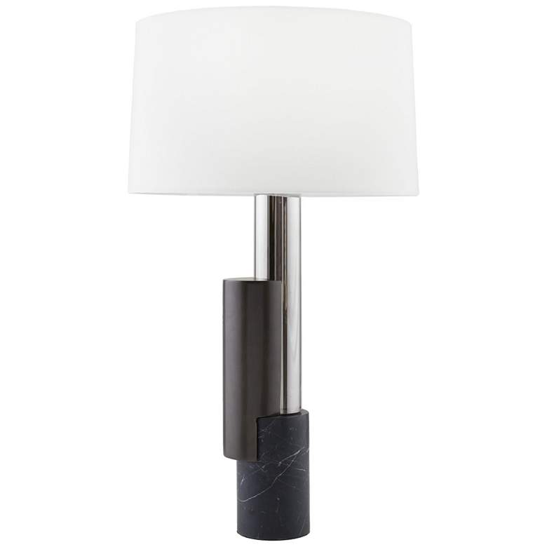 Image 1 Arteriors- Pepperdine Lamp- 32.5" Black Marble, Bronze, Smoke Crystal