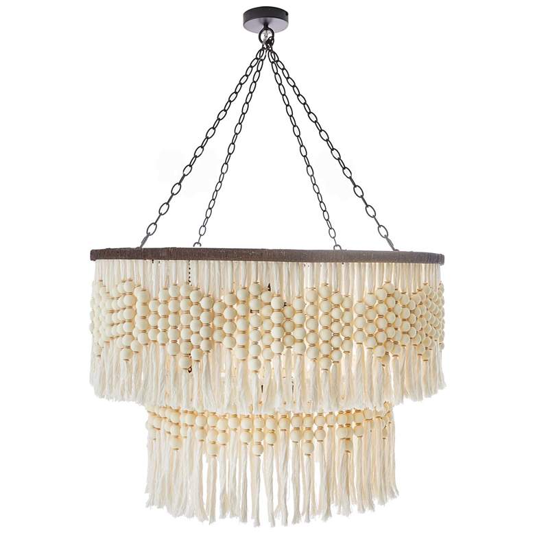 Image 1 Arteriors- Pippa Chandelier- 38 inch Ivory Coconut Wood