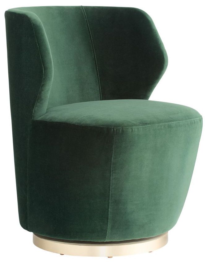 Image 2 Arteriors Poppy Chair Forest Velvet Champagne Swivel Forest Velvet
