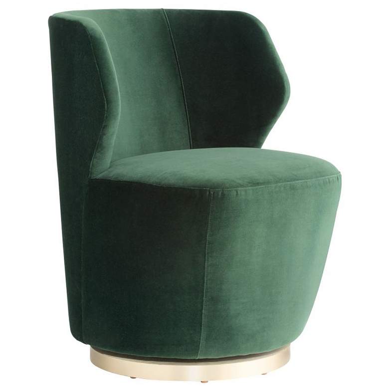 Image 2 Arteriors Poppy Chair Forest Velvet Champagne Swivel Forest Velvet