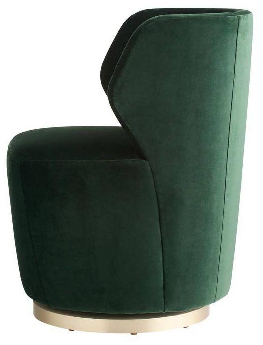 Image 3 Arteriors Poppy Chair Forest Velvet Champagne Swivel Forest Velvet more views
