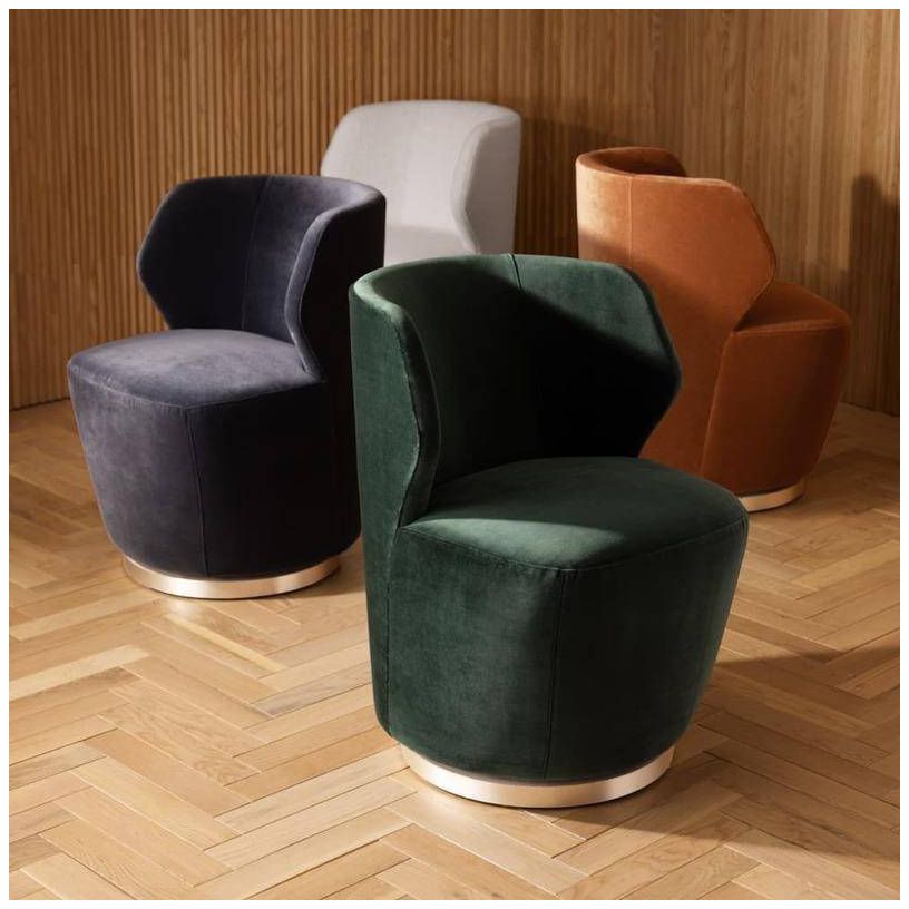 Arteriors Poppy Chair Forest Velvet Champagne Swivel Forest Velvet