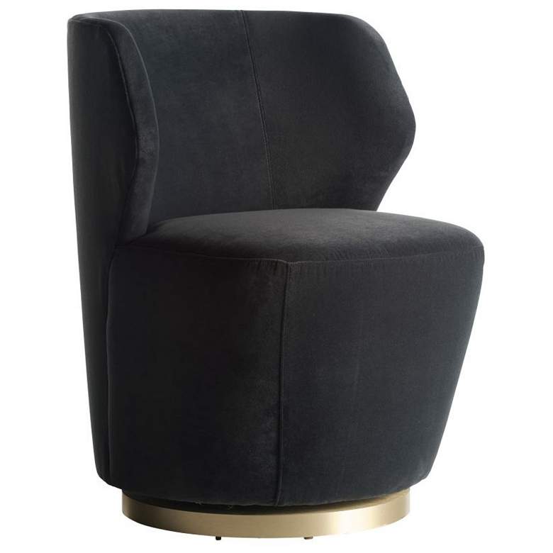 Image 2 Arteriors Poppy Chair Midnight Grey Performance Velvet Midnight Grey