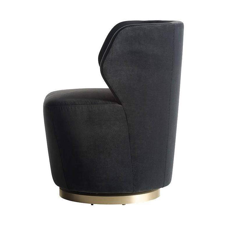 Image 3 Arteriors Poppy Chair Midnight Grey Performance Velvet Midnight Grey more views