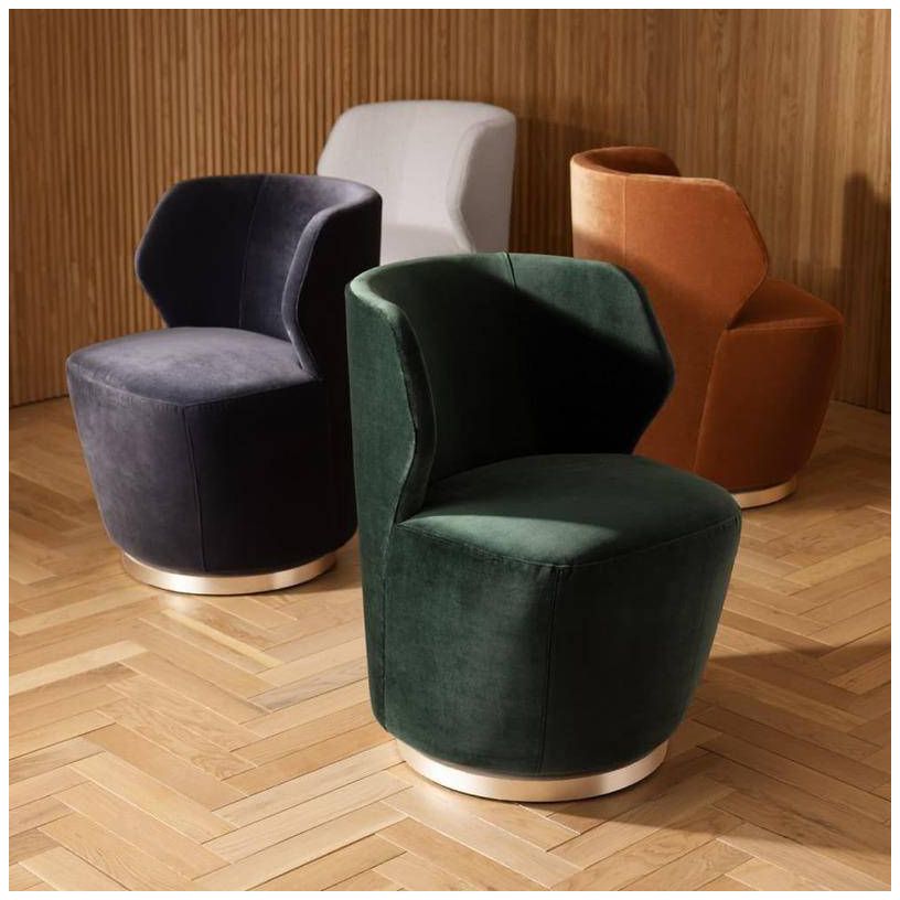 Arteriors Poppy Chair Midnight Grey Performance Velvet Midnight Grey