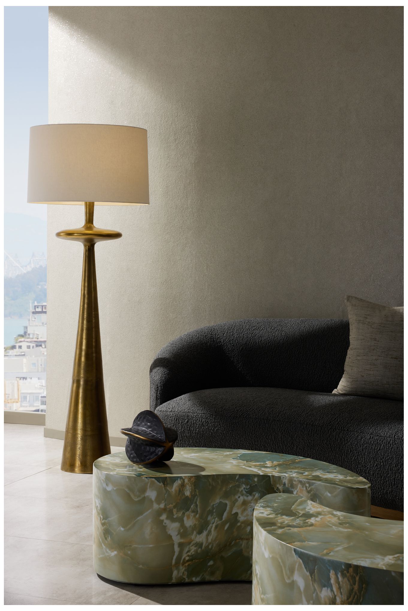 Arteriors Putney Floor Lamp Antique Brass