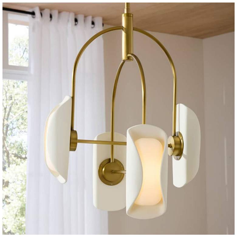 Image 1 Arteriors  Roll Chandelier 20" Antique Brass
