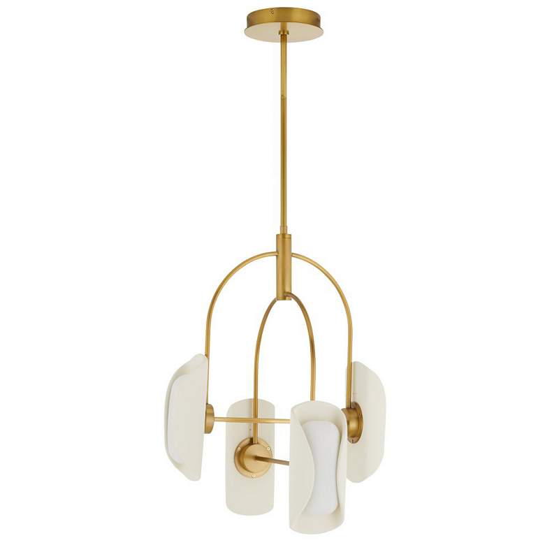 Image 4 Arteriors  Roll Chandelier 20" Antique Brass more views