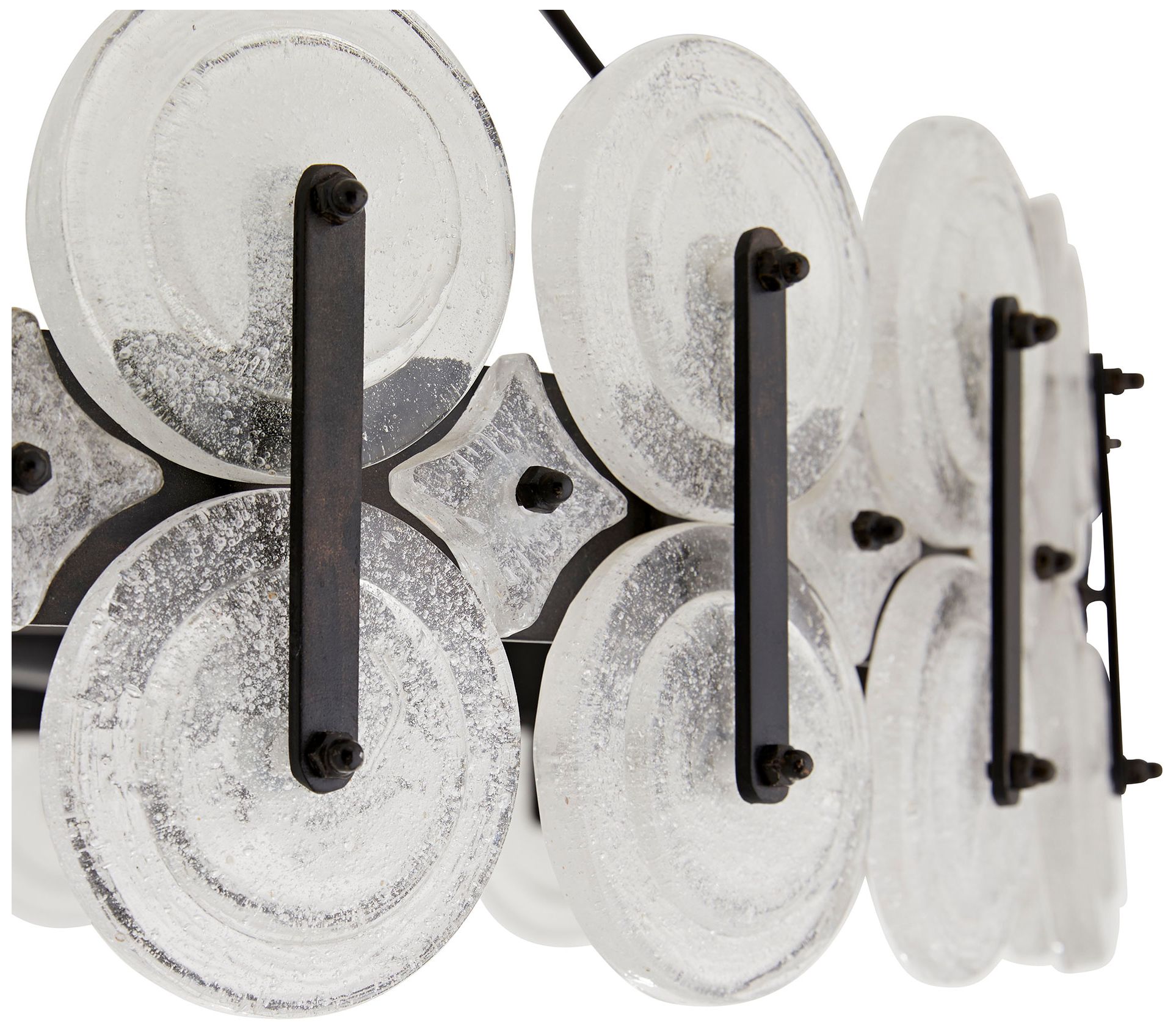 Image 7 ARTERIORS Rondelle Chandelier Blackened Iron, Clear Seedy Glass more views