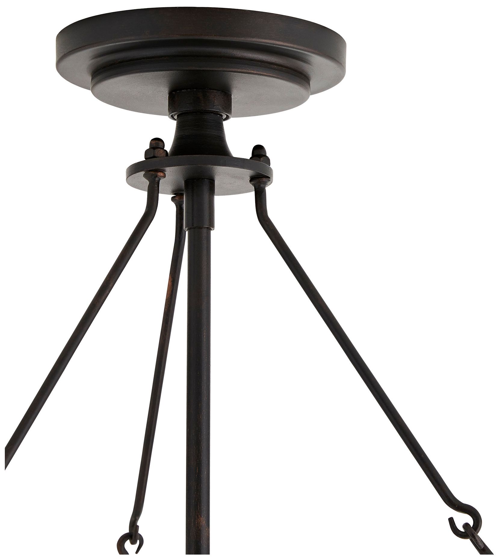 ARTERIORS Rondelle Chandelier Blackened Iron, Clear Seedy Glass