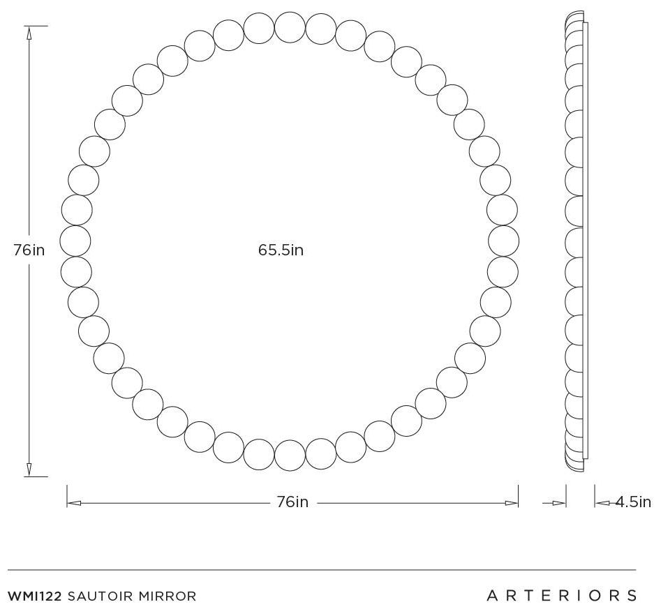 Image 7 Arteriors Sautoir Mirror Sable more views