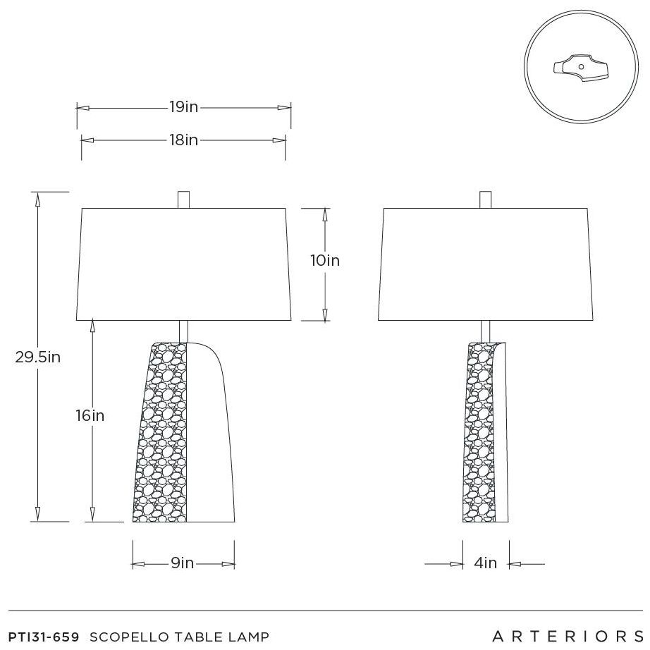 Arteriors Scopello Table Lamp Antiqued Aluminum