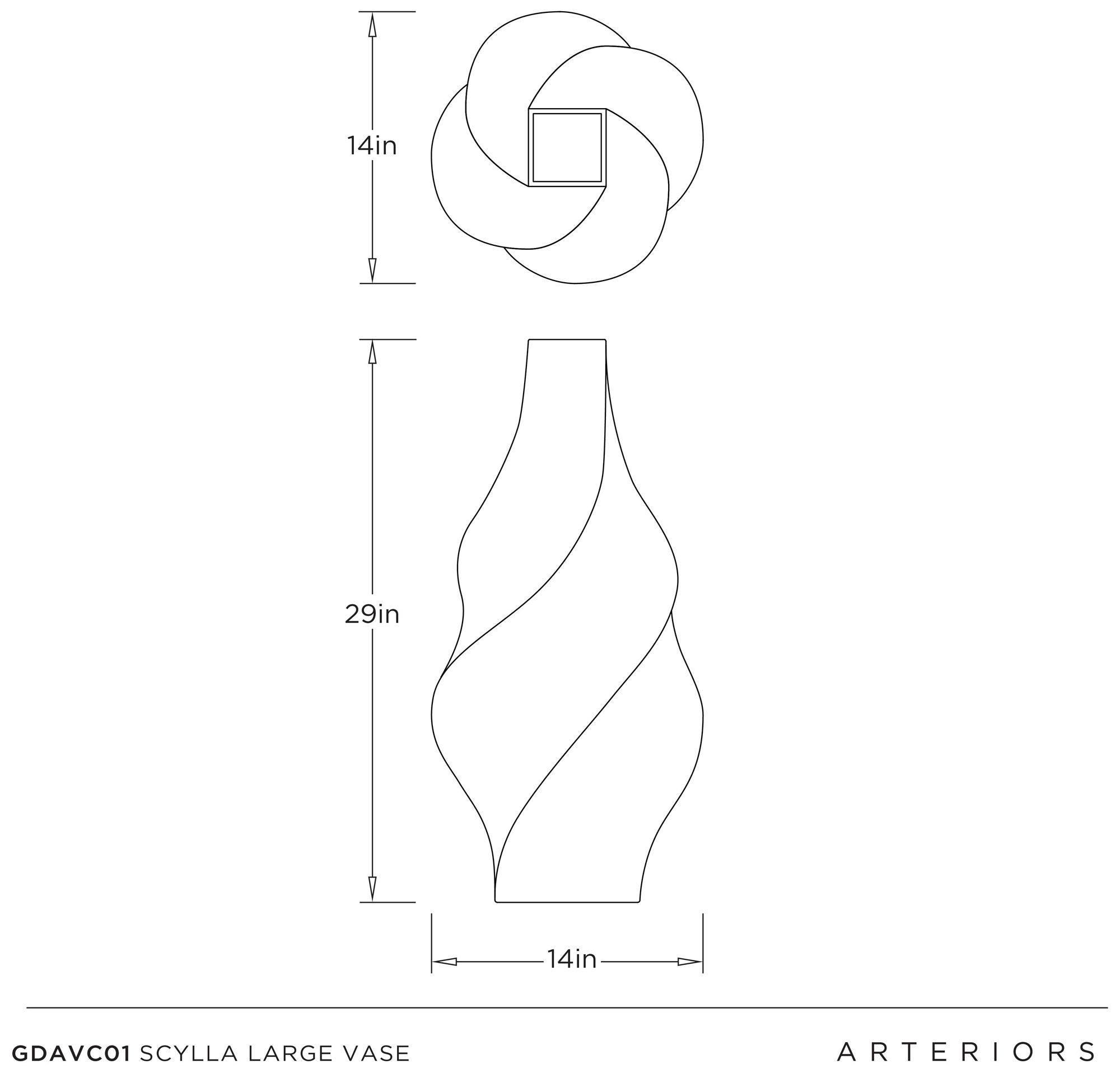 Image 6 Arteriors Scylla Large Vase Matte White more views