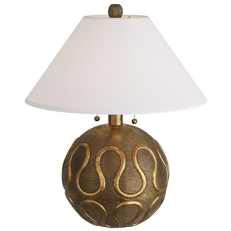 Image 1 Arteriors Serpiente 27" High Modern Vintage Brass Table Lamp