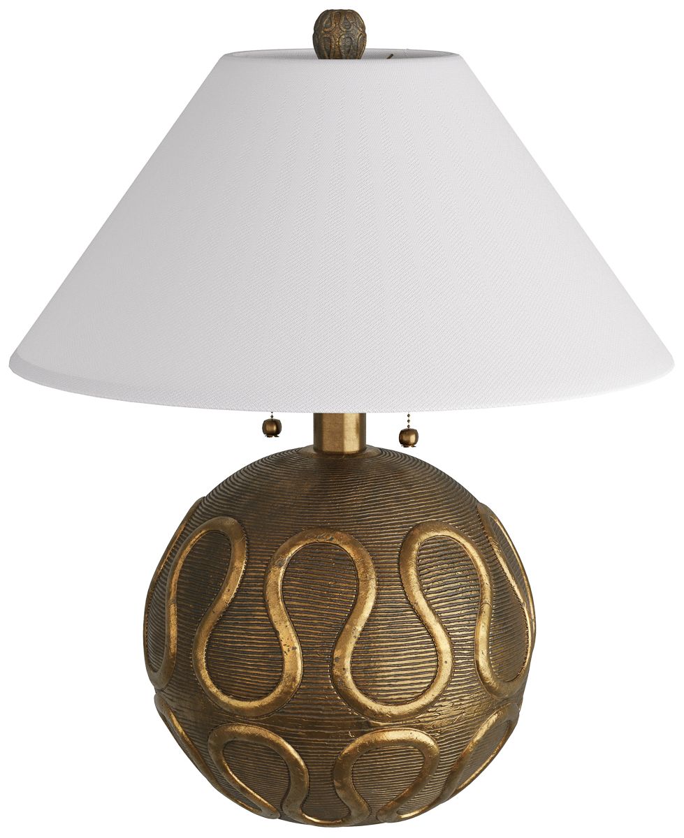 Image 2 Arteriors Serpiente 27" High Modern Vintage Brass Table Lamp more views