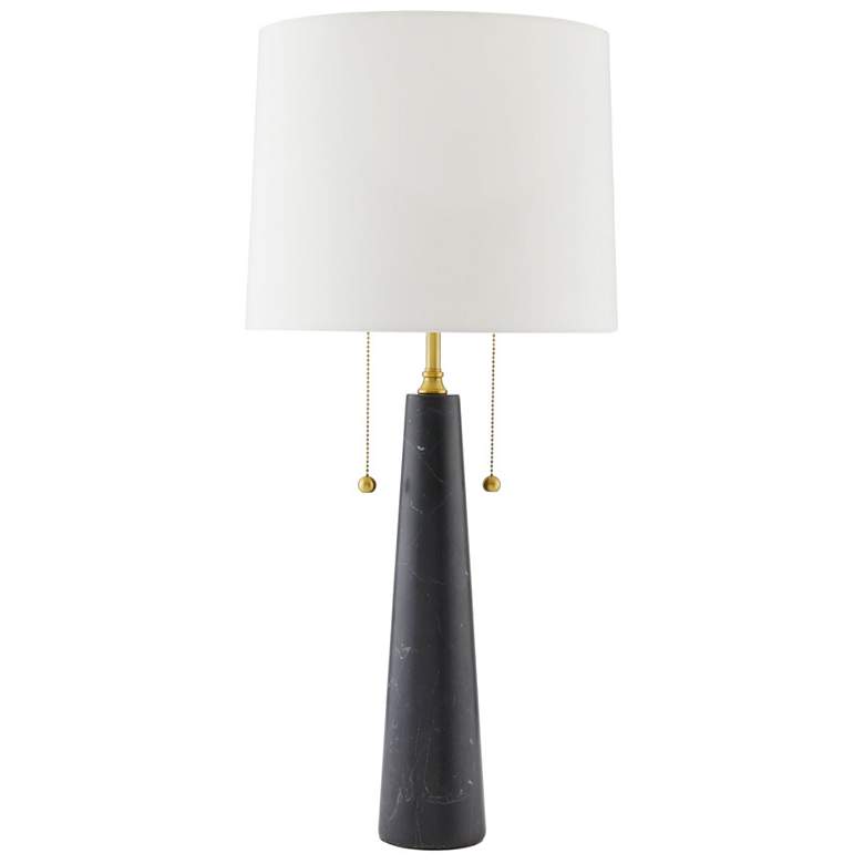 Image 1 Arteriors- Sidney Lamp- 34" Black Marble, Antique Brass