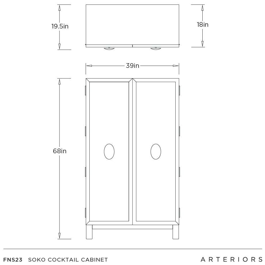 Arteriors Soko Cocktail Cabinet Ivory