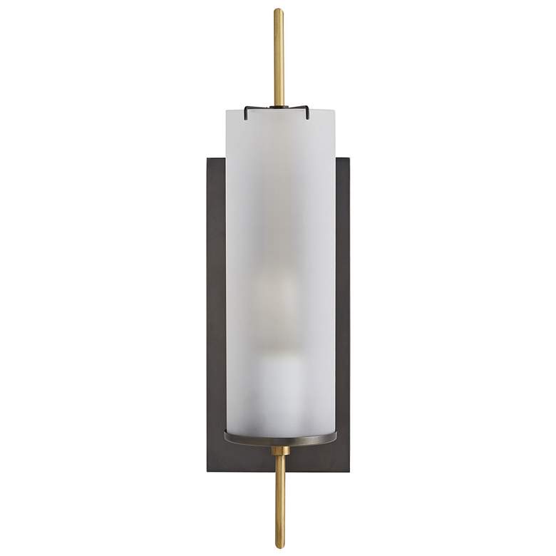 Image 1 Arteriors- Stefan Sconce- 20 inch Bronze, Antique Brass, Frosted Glass