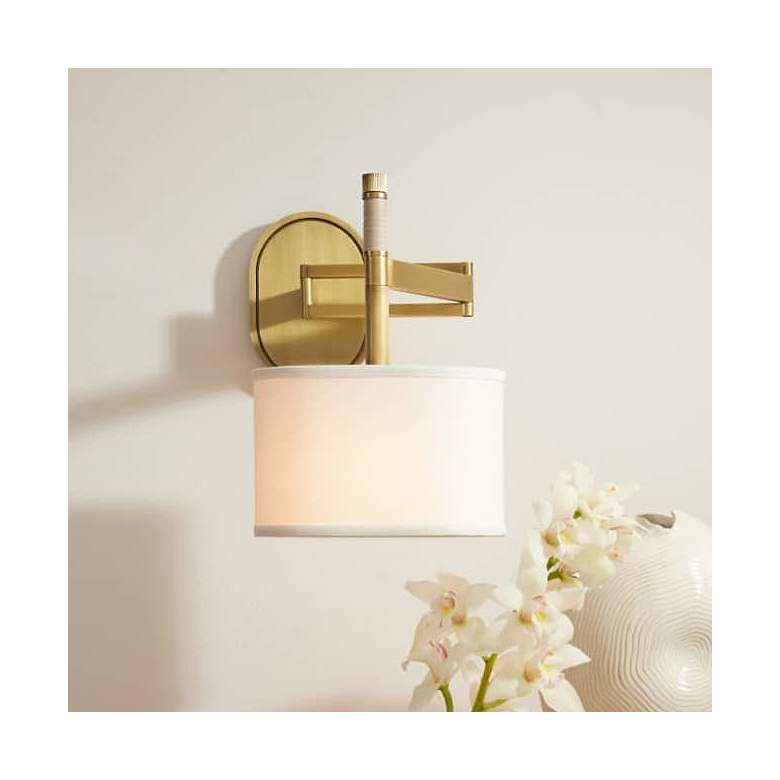 Image 1 Arteriors Stitch Sconce 13" Antique Brass