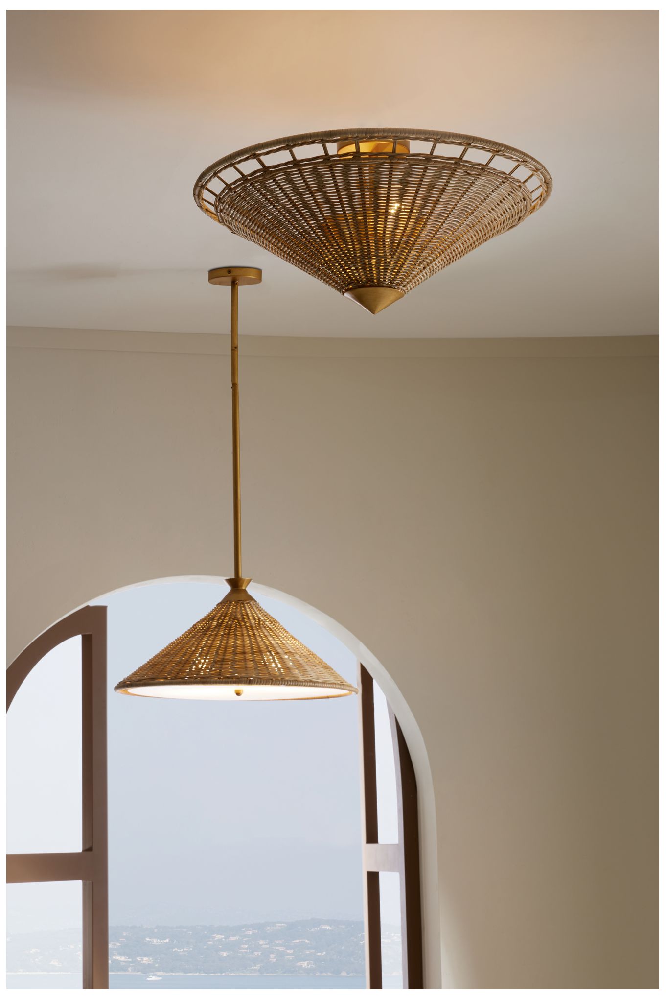 Image 7 Arteriors Terrace Flushmount Natural Gold Steel more views