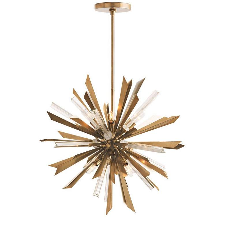 Image 1 Arteriors- Waldorf Small Chandelier- 23.5" Antique Brass