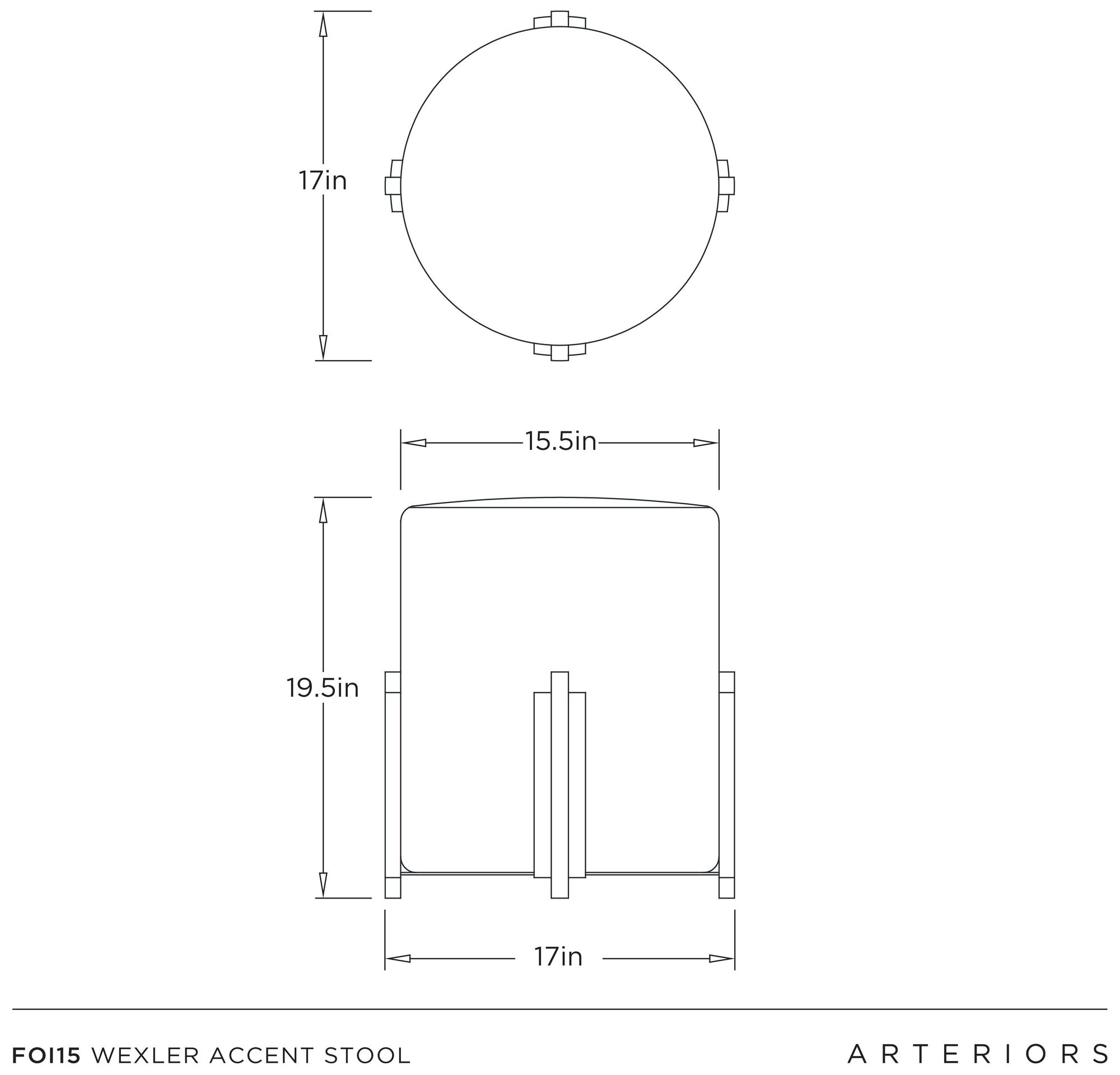Image 6 Arteriors Wexler Accent Stool Pebble more views