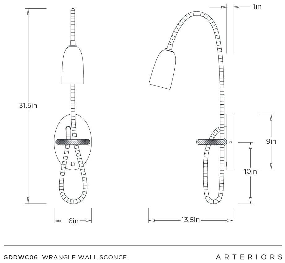 Arteriors Wrangle Wall Sconce 31.5"  English Bronze